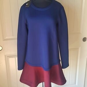 BCBGMaxazaria Dark Navy Colorblock Genesa Dress Maternity M